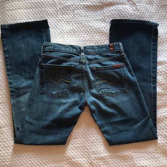 7 For All Man Kind Boot Out Straight Leg Jeans - Picture 4 of 8